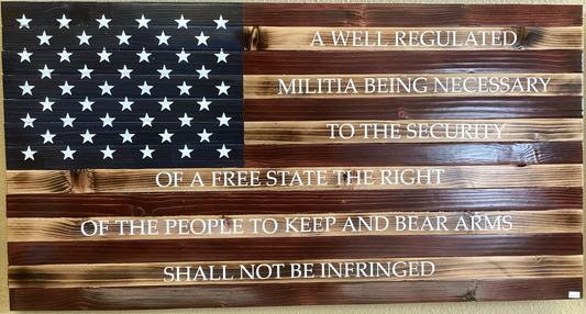 Wooden 2nd Amendment Flag