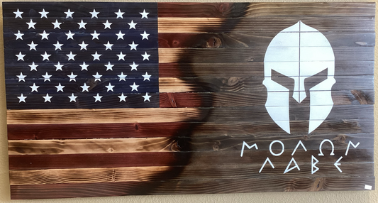 Wooden Molon Labe Flag