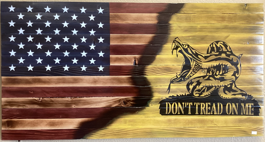 Wooden Don’t Tread On Me Flag